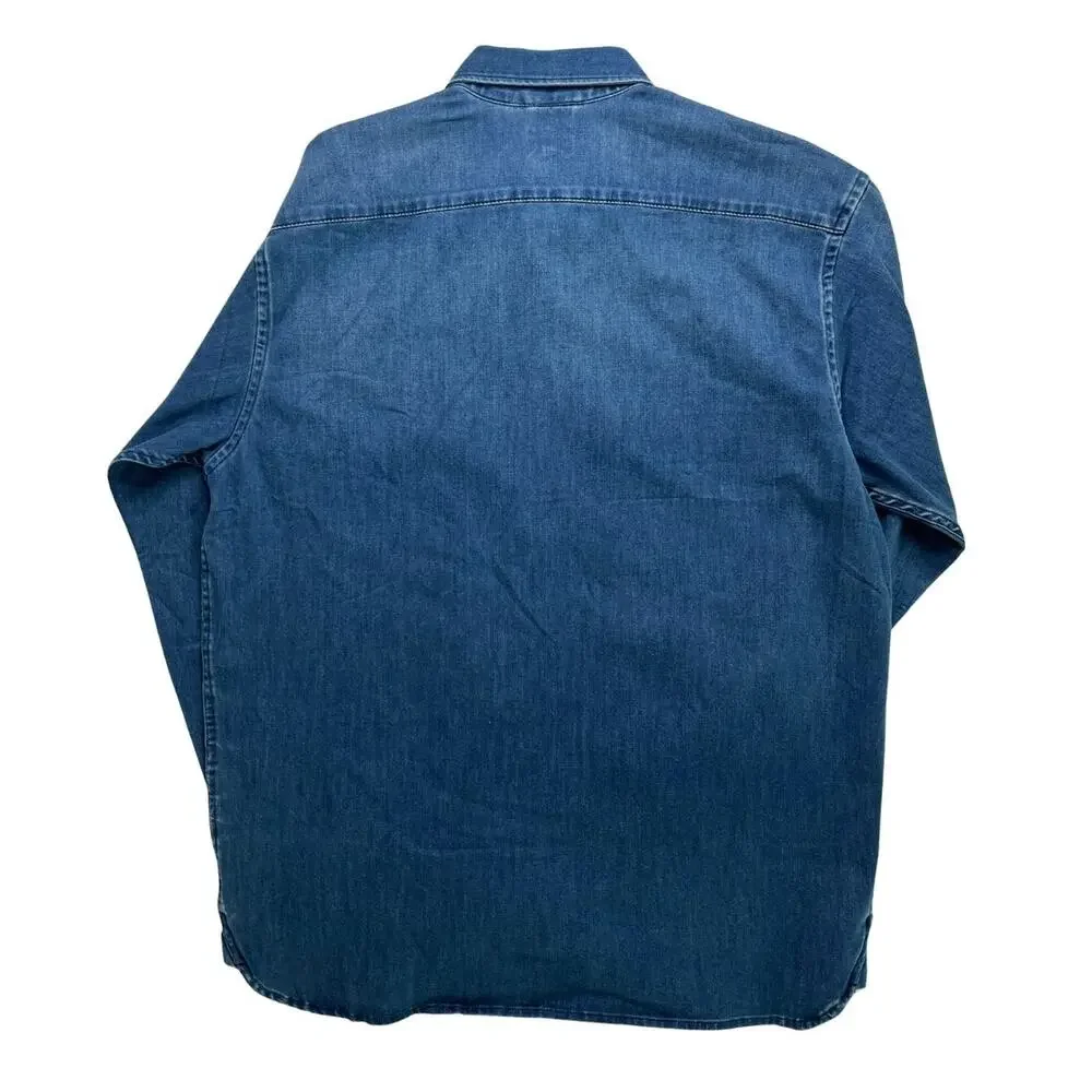 5-36 LEVI'S Men's NWT $98 Button Up Top Dress Shirt COOLMAX Blue Large